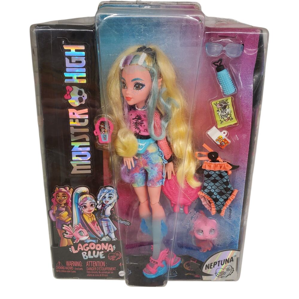 Monster High Lagoona Blue Doll & Pet Fish Neptuna G3 Reboot NEW Mattel 2022